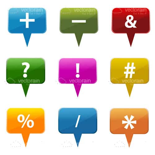 Colorful Dialogue Bubbles Icon Set